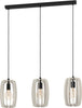 Lampadario-Industrial-Bajazzara-3-Luci-Acciaio-Nero-Diffusore-Grigio