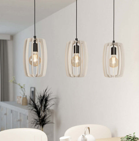 Lampadario-Industrial-Bajazzara-3-Luci-Acciaio-Nero-Diffusore-Grigio
