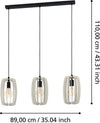 Lampadario-Industrial-Bajazzara-3-Luci-Acciaio-Nero-Diffusore-Grigio
