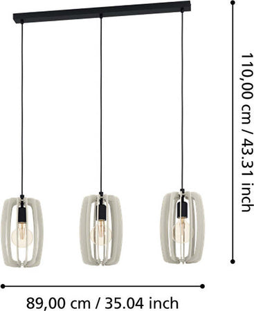 Lampadario-Industrial-Bajazzara-3-Luci-Acciaio-Nero-Diffusore-Grigio