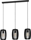 Lampadario-Industrial-Bajazzara-3-Luci-Acciaio-Nero-Diffusore-Nero