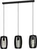 Lampadario-Industrial-Bajazzara-3-Luci-Acciaio-Nero-Diffusore-Nero
