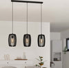 Lampadario-Industrial-Bajazzara-3-Luci-Acciaio-Nero-Diffusore-Nero