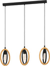 Lampadario-Industrial-Basildon-3-Luci-Metallo-Nero-E-Marrone