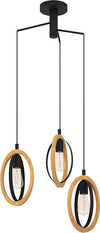 Lampadario-Industrial-Basildon-3-Luci-Pendenti-Metallo-Nero-E-Marrone