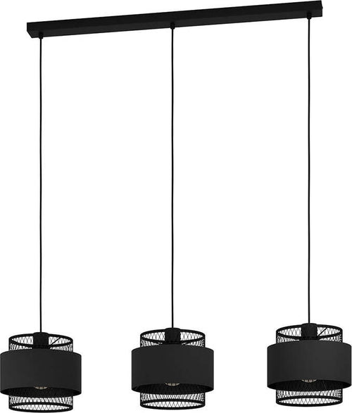 Lampadario-Industrial-Bazely-3-Luci-Acciaio-Nero
