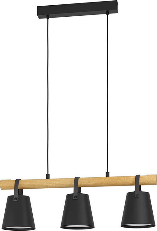 Lampadario-Industrial-Boyle-3-Luci-Metallo-Nero-E-Marrone
