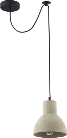 Lampadario-Industrial-Broni-Metallo-Nero-1-Luce-Diffusore-Calcestruzzo-Grigio