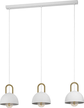 Lampadario-Industrial-Calmanera-3-Luci-Acciaio-Bianco-E-Ottone