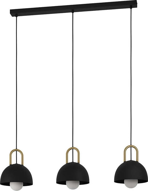 Lampadario-Industrial-Calmanera-3-Luci-Acciaio-Nero-E-Ottone