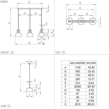 Lampadario-Industrial-Calmanera-3-Luci-Acciaio-Nero-E-Ottone