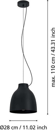 Lampadario-Industrial-Camasca-1-Luce-Acciaio-Nero