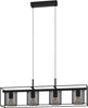 Lampadario-Industrial-Catterick-4-Luci-Acciaio-Nero