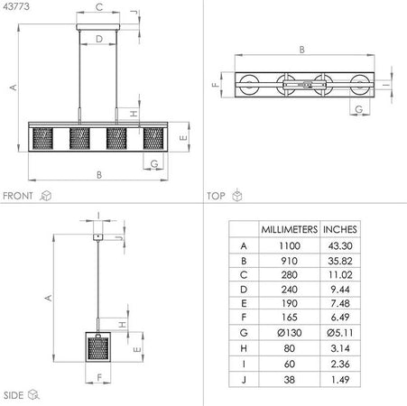 Lampadario-Industrial-Catterick-4-Luci-Acciaio-Nero