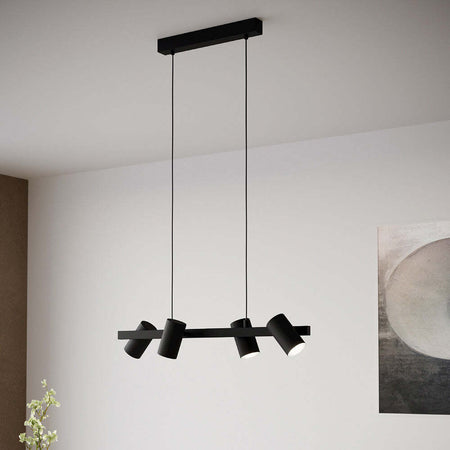 Lampadario-Industrial-Gatuela-1-4-Luci-Acciaio-Nero