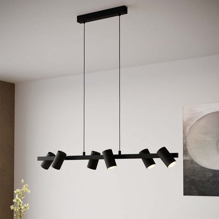 Lampadario-Industrial-Gatuela-1-6-Luci-Acciaio-Nero