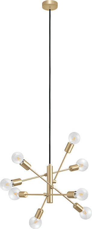 Lampadario-Industrial-Gradoli-1-8-Luci-Acciaio-Ottone-Spazzolato