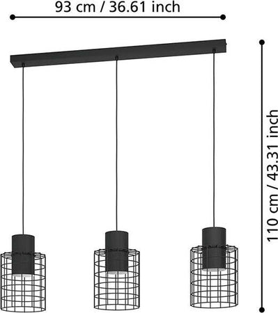Lampadario-Industrial-Milligan-3-Luci-Acciaio-Nero-E-Bianco