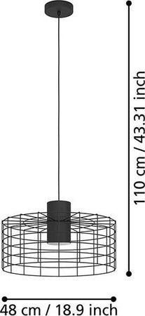 Lampadario-Industrial-Milligan-Grande-1-Luce-Acciaio-Nero-E-Bianco