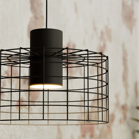 Lampadario-Industrial-Milligan-Medio-1-Luce-Acciaio-Nero-E-Bianco