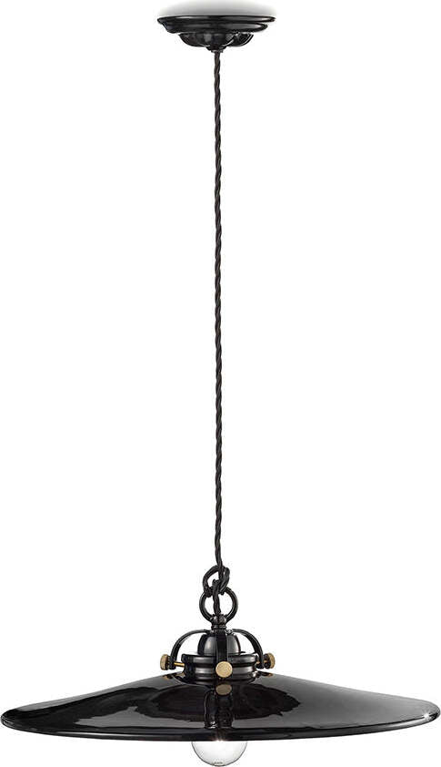 Lampadario-Industrial-Minimal-B&W-Metallo-Smaltato-Nero-1-Luce-E27-42Cm