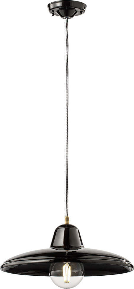 Lampadario-Industrial-Minimal-Nordico-B&W-Metallo-Smaltato-Nero-1-Luce-E27