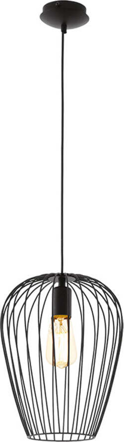 Lampadario-Industrial-Newtown-1-Luce-Acciaio-Nero