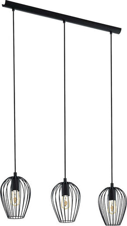 Lampadario-Industrial-Newtown-3-Luci-Acciaio-Nero