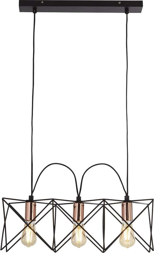 Lampadario-Industrial-Nordico-Antea-Acciaio-Nero-Rame-3-Luci-E27