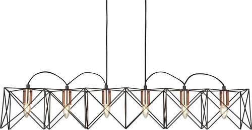 Lampadario-Industrial-Nordico-Antea-Acciaio-Nero-Rame-6-Luci-E27