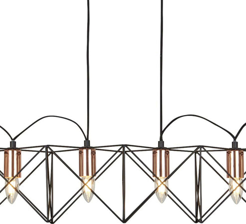 Lampadario-Industrial-Nordico-Antea-Acciaio-Nero-Rame-6-Luci-E27