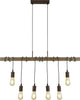 Lampadario-Industrial-Nordico-Fienile-Acciaio-Marrone-6-Luci-E27
