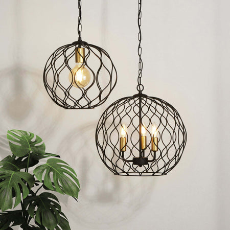 Lampadario-Industrial-Nordico-Finezza-Acciaio-Nero-Oro-3-Luci-E14