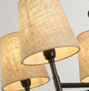Lampadario-Industrial-Nordico-Gotico-Acciaio-Nero-Tessuto-5-Luci-E14