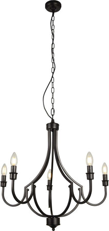 Lampadario-Industrial-Nordico-Loggia-Acciaio-Nero-5-Luci-E14