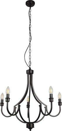Lampadario-Industrial-Nordico-Loggia-Acciaio-Nero-5-Luci-E14