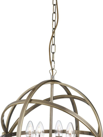 Lampadario-Industrial-Nordico-Orbita-Acciaio-Ottone-4-Luci-E14