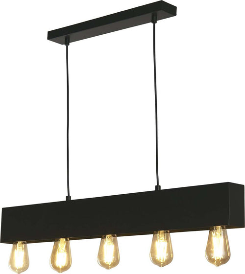 Lampadario-Industrial-Nordico-Pianoforte-Acciaio-Nero-5-Luci-E27