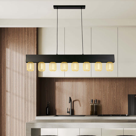 Lampadario-Industrial-Nordico-Pianoforte-Acciaio-Nero-8-Luci-E27