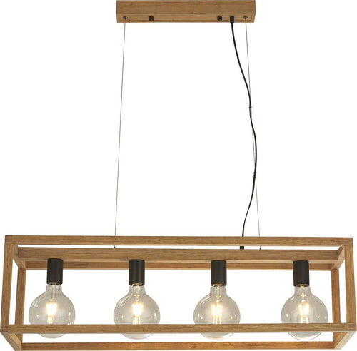 Lampadario-Industrial-Nordico-Square-Legno-Marrone-Nero-4-Luci-E27