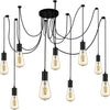 Lampadario-Industrial-Nordico-Squiggle-Acciaio-Nero-9-Luci-E27
