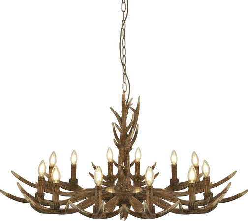 Lampadario-Industrial-Nordico-Stag-Acciaio-Marrone-12-Luci-E14