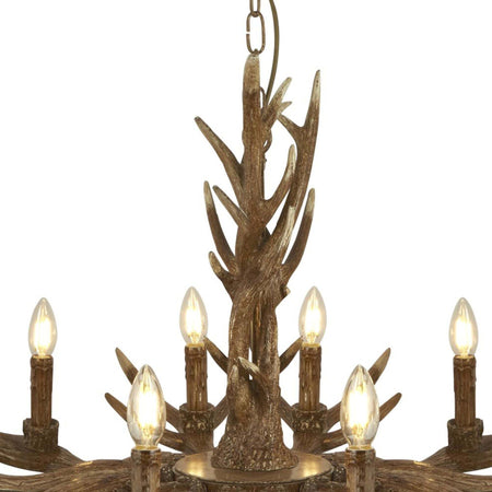 Lampadario-Industrial-Nordico-Stag-Acciaio-Marrone-12-Luci-E14