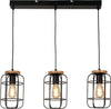 Lampadario-Industrial-Nordico-Visione-Acciaio-Nero-Marrone-3-Luci-E27