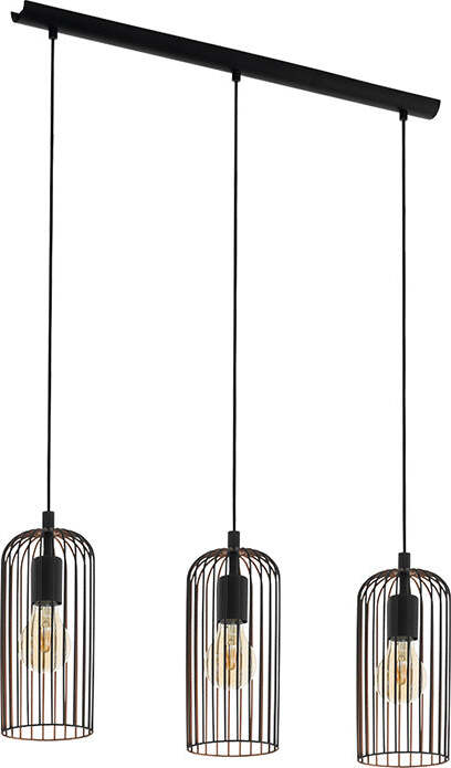Lampadario-Industrial-Roccamena-3-Luci-Acciaio-Nero-E-Rame