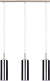 Lampadario-Industrial-Selvino-3-Luci-Acciaio-Grigio-Opaco-Diffusore-Nero