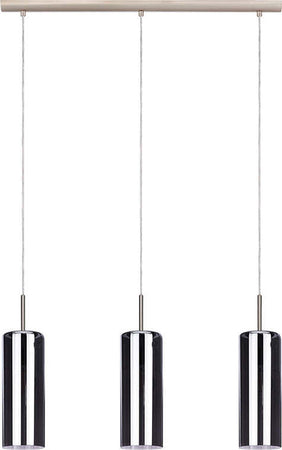 Lampadario-Industrial-Selvino-3-Luci-Acciaio-Grigio-Opaco-Diffusore-Nero