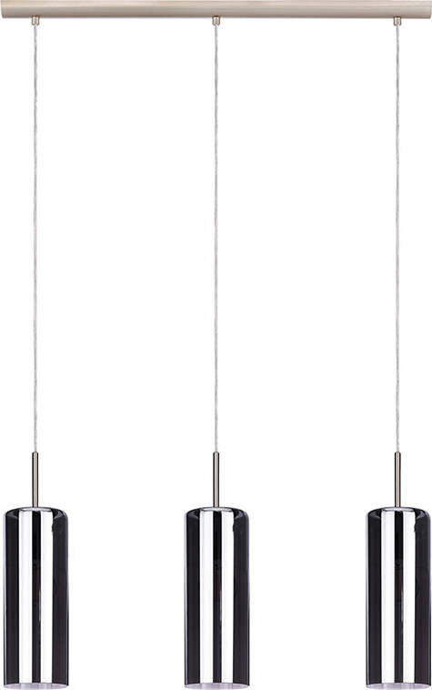 Lampadario-Industrial-Selvino-3-Luci-Acciaio-Grigio-Opaco-Diffusore-Nero