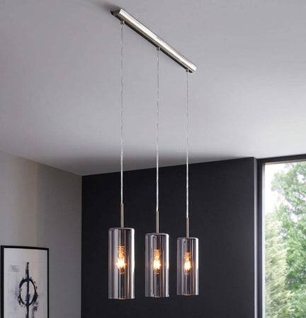 Lampadario-Industrial-Selvino-3-Luci-Acciaio-Grigio-Opaco-Diffusore-Nero