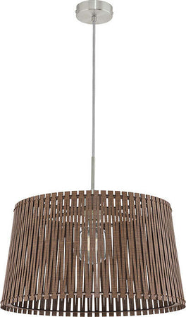 Lampadario-Industrial-Sendero-1-Luce-Acciaio-Grigio-Opaco-Diffusore-Marrone